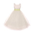 Kids Dream Little Girls Ivory Lime Tulle Satin Sash Bow Flower Girl Dress 2-6 - SophiasStyle.com
